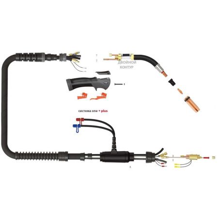 Сварочная полуавтоматическая горелка Parker SGB 555W с двойным контуром охлаждения 3 метра (MIG/MAG)