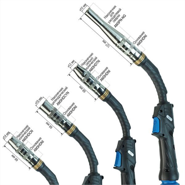 AM3PN-NG Наконечник сопла газового Arc медный 10 мм для узкощелевой сварки полуавтоматической горелкой M3 (MIG/MAG)