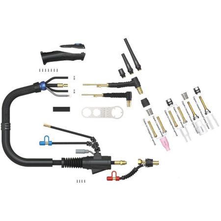 Сварочная аргонодуговая горелка Arc T3W с резьбой 1/4 BSP и системой One TIG 8 метров для TIG сварки в среде аргона