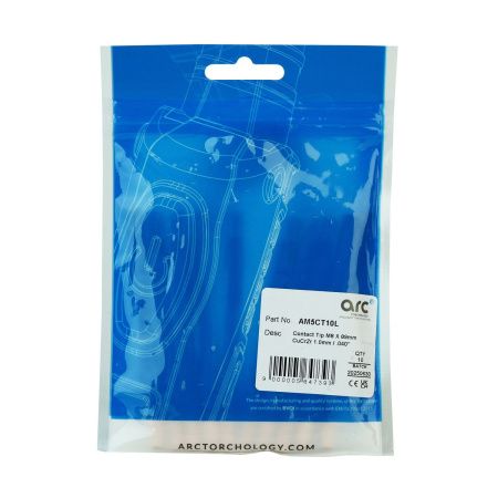 AM5CT10L Контактный наконечник Arc М8 1,0 L89,0 CuCrZr удлинённый (MIG/MAG)