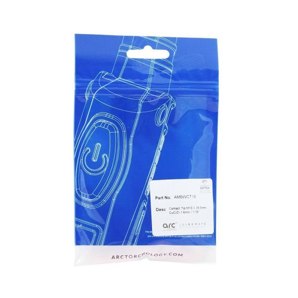 AM6WCT16 Arc Contact tip M10x35,5mm CuCrZr 1.6mm (pack)