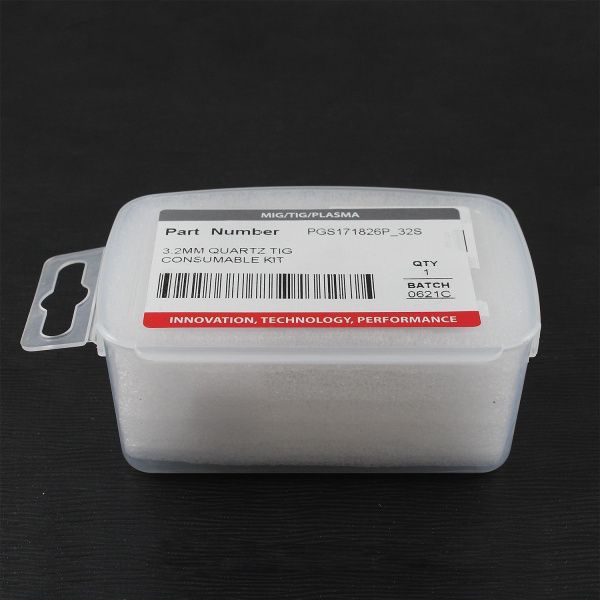 PGS171826P-32S Набор расходных частей Parker с соплом из кварцевого стекла (укороченный) 3,2 мм для горелок SGT 17 / 18 / 26 (TIG)