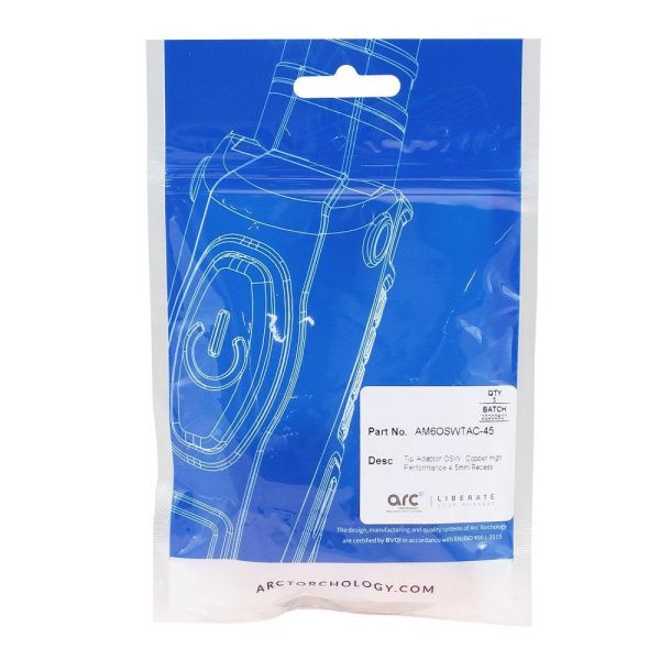 AM6OSWTAC-45 Arc Tip adaptor OSW copper high performance 4.5mm recess (pack)