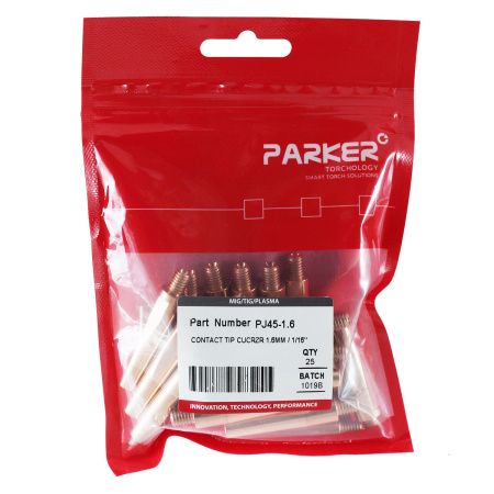 PJ45/1.6 Контактный наконечник Parker М6 1,6 L45,0 CuCrZr (MIG/MAG)