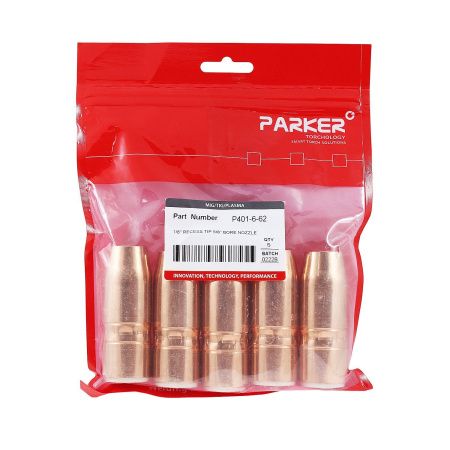 P401-6-62 Сопло газовое Parker коническое медное с резьбой 1/8 16 мм для полуавтоматических горелок TR / Tregaskiss (MIG/MAG)