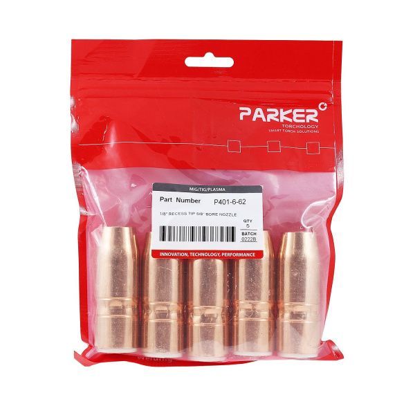 P401-6-62 Сопло газовое Parker коническое медное с резьбой 1/8 16 мм для полуавтоматических горелок TR / Tregaskiss (MIG/MAG)