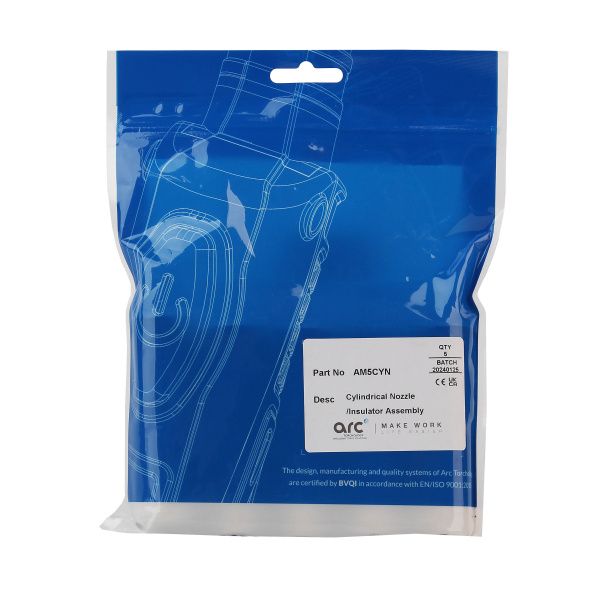 AM5CYN Сопло газовое Arc цилиндрическое медное 21 мм для полуавтоматической горелки M5 (MIG/MAG)