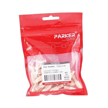 PB4014-08 Контактный наконечник Parker М8 0,8 L30,0 ECu (MIG/MAG)