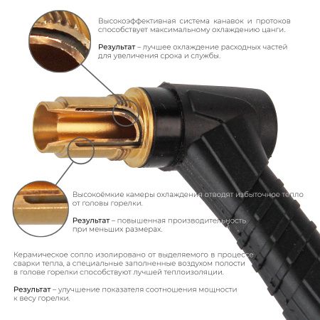 Сварочная аргонодуговая горелка Arc T3W с системой One TIG 4 метра для TIG сварки в среде аргона