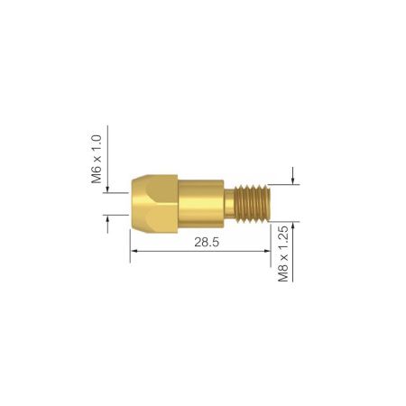 PB3612 Вставка под наконечник Parker М6 латунная 28,5 мм (MIG/MAG)