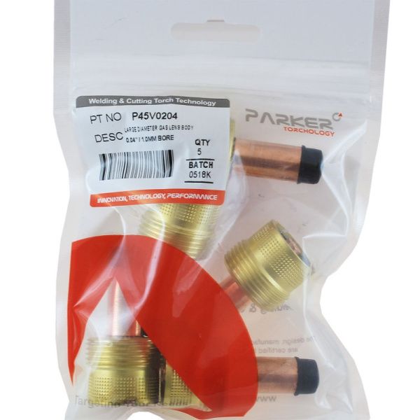 P45V0204 Parker Large diameter gas lens body 1.0MM bore (pack)