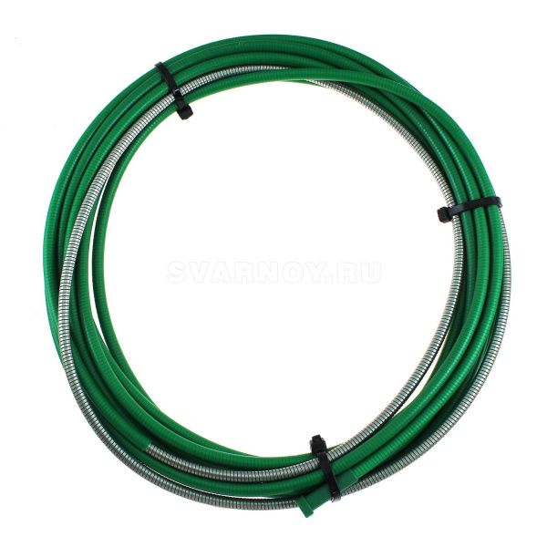 PB4631-40 Направляющий канал Parker 2,0-2,4 мм 4 метра (стальная спираль с литым ниппелем в зелёной оплётке) (MIG/MAG)