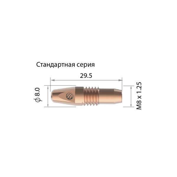AM2CT10 Контактный наконечник Arc М8 1,0 L29,5 ECu (MIG/MAG)