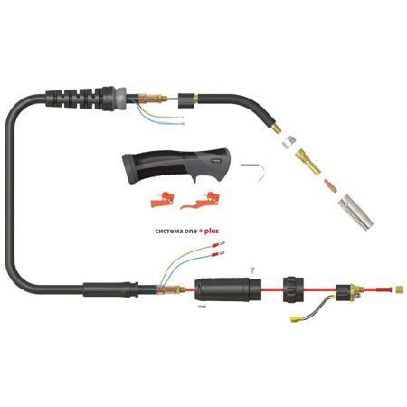 Сварочная полуавтоматическая горелка Parker SGA-LW 255A с облегчённым сварочным кабелем 5 метров (MIG/MAG)