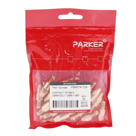 PB4014-12A Контактный наконечник Parker М8 1,2 L30,0 ECu для AL проволоки  (MIG/MAG)