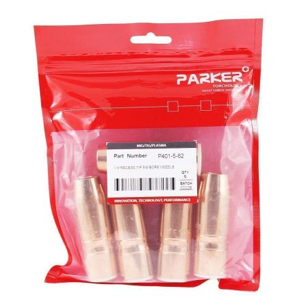 P401-5-62 Сопло газовое Parker коническое медное с резьбой 1/4 16 мм для полуавтоматических горелок TR / Tregaskiss (MIG/MAG)
