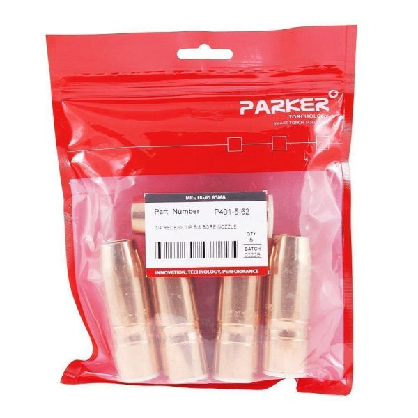 P401-5-62 Parker 1-4'' Recess tip 5-8'' bore nozzle (pack)