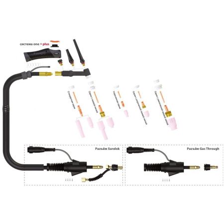 Сварочная аргонодуговая горелка Parker SGT 26 4 метра для TIG сварки в среде аргона
