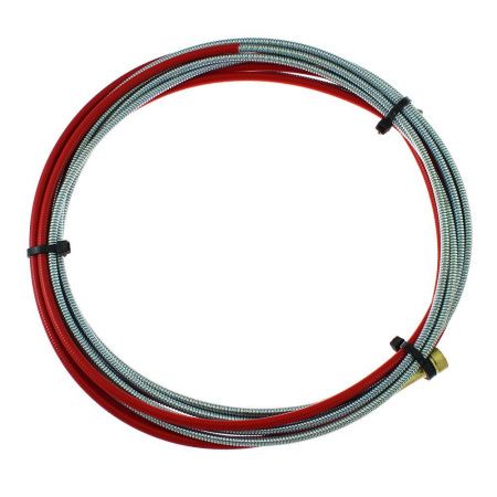 P415-35-15B Направляющий канал Parker 0,9-1,2 мм 4 метра (стальная спираль с латунным ниппелем в красной оплётке) (MIG/MAG)