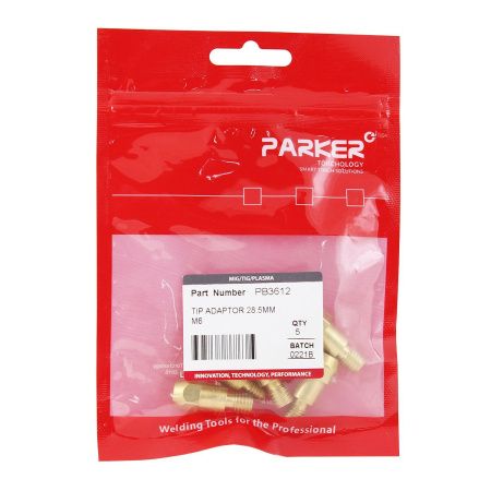 PB3612 Вставка под наконечник Parker М6 латунная 28,5 мм (MIG/MAG)