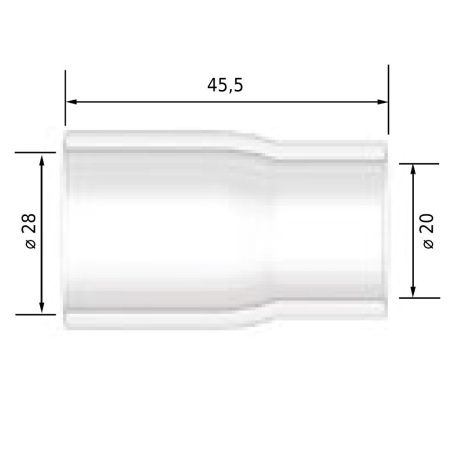 T2SSQZ18 Сопло Arc кварцевое №18 Super Series 28,0x45,5 мм (TIG)