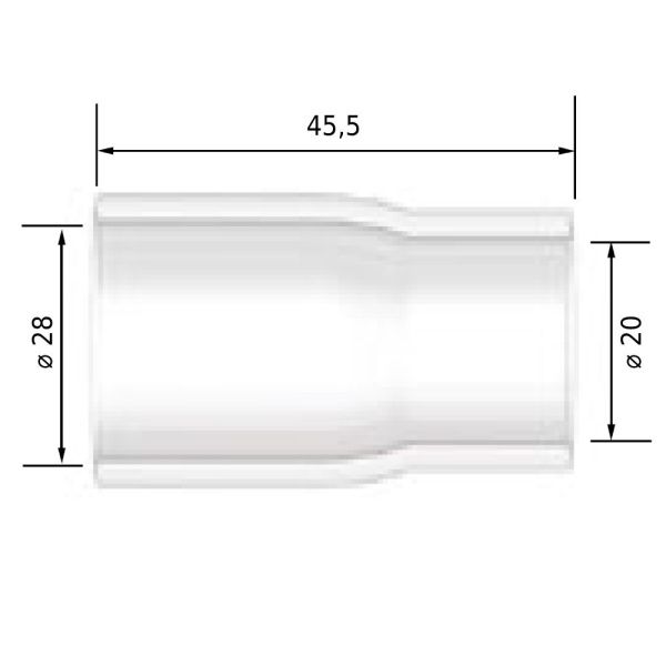 T2SSQZ18 Сопло Arc кварцевое №18 Super Series 28,0x45,5 мм (TIG)