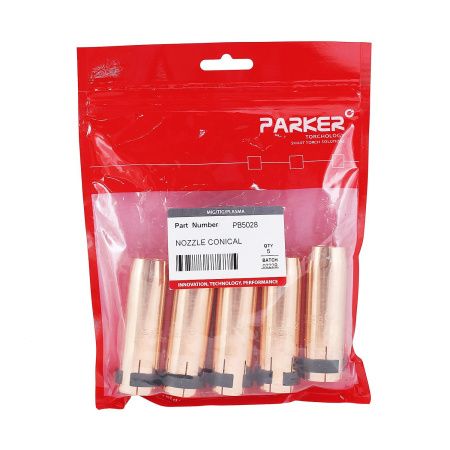 PB5028 Сопло газовое Parker коническое медное 16 мм для горелок SGB 380A / 401W / 501W / 555W / SB 501W Auto (MIG/MAG)