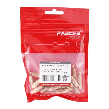 PB2505-12 Контактный наконечник Parker М6 1,2 L28,0 CuCrZr (MIG/MAG)