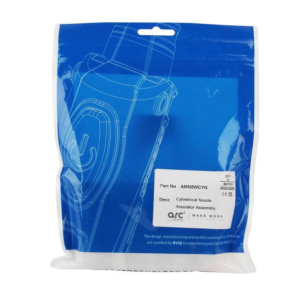 AMN5WCYN Сопло газовое Arc цилиндрическое медное 16 мм для полуавтоматических горелок M5W / M5WM (MIG/MAG)