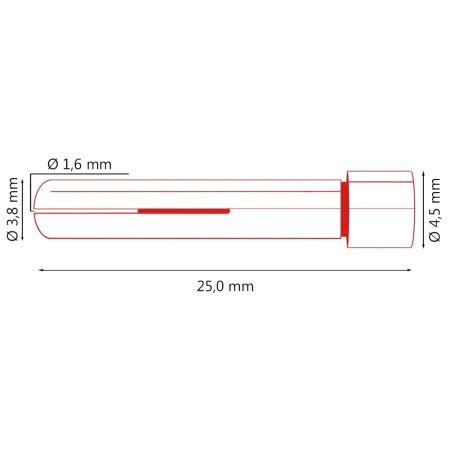 P13N22 Цанга Parker 1,6x25,0 мм (TIG)