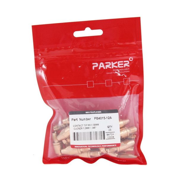 PB4015-12A Parker Contact tip M8x30MM CUCRZR 1.2MM (pack)
