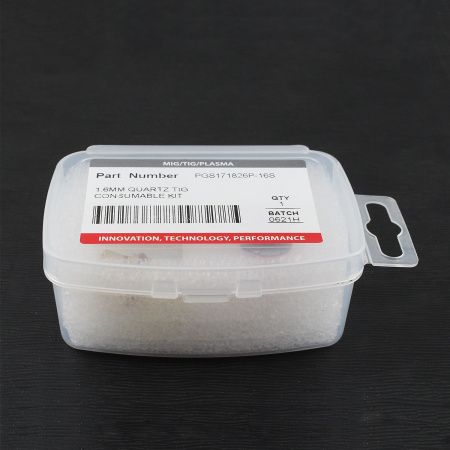 PGS171826P-16S Набор расходных частей Parker с соплом из кварцевого стекла (укороченный) 1,6 мм для горелок SGT 17 / 18 / 26 (TIG)