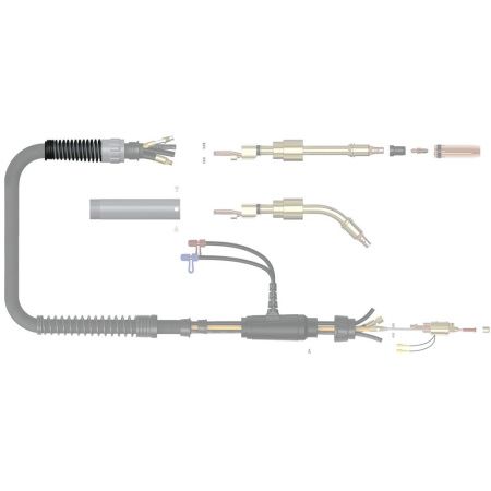 PB8017A Суппорт кабеля пружинный Parker для автоматических горелок SB 501W (MIG/MAG)