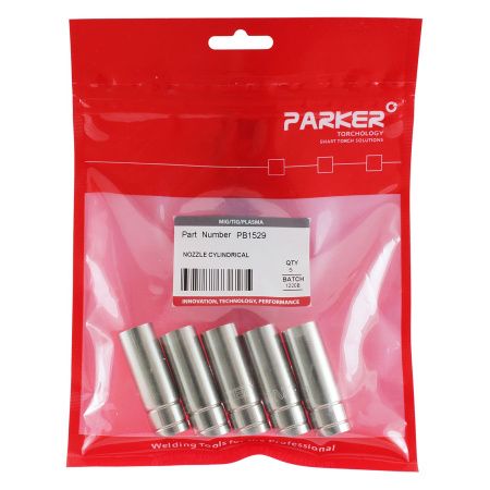 PB1529 Сопло газовое Parker цилиндрическое медное 16 мм для полуавтоматических горелок SGB 150A / SGF 150A / STH 150AE (MIG/MAG)