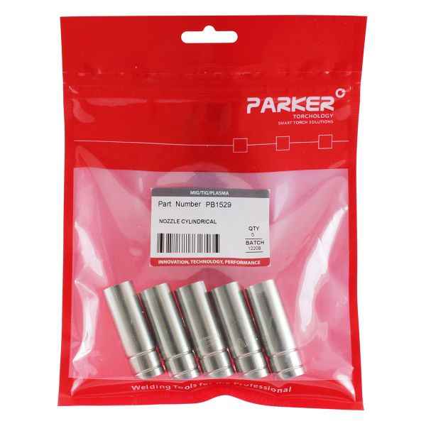 PB1529 Сопло газовое Parker цилиндрическое медное 16 мм для полуавтоматических горелок SGB 150A / SGF 150A / STH 150AE (MIG/MAG)