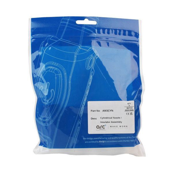 AM3CYN Сопло газовое Arc цилиндрическое медное 19 мм для полуавтоматической горелки M3 (MIG/MAG)