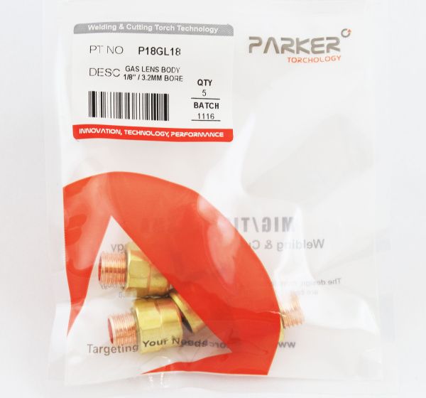 P18GL18 Держатель цанги Parker с газовой линзой 3,2x19,5 мм для горелок SGT 18SC / SGTCW 18SC (TIG)