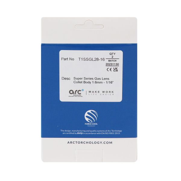 T1SSGL28-16 Цанга Arc с газовой линзой Super Series 28 1,6x64,3 мм (TIG)