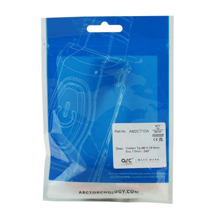 AM2CT10A Контактный наконечник Arc М8 1,0 L29,5 ECu для AL проволоки (MIG/MAG)