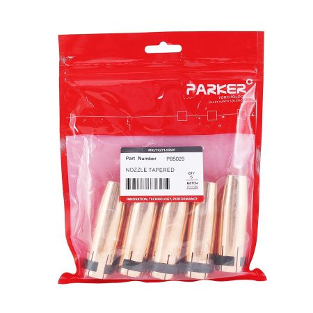 PB5029 Сопло газовое Parker сильно коническое медное 14 мм для горелок SGB 380A / 401W / 501W / 555W / SB 501W Auto (MIG/MAG)