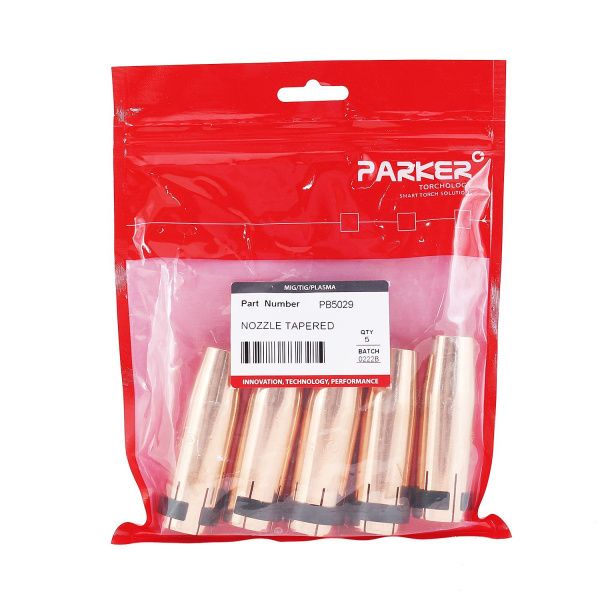 PB5029 Сопло газовое Parker сильно коническое медное 14 мм для горелок SGB 380A / 401W / 501W / 555W / SB 501W Auto (MIG/MAG)