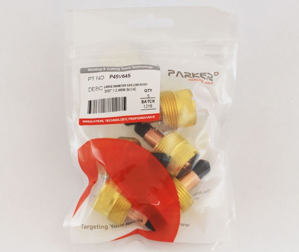 P45V64S Держатель цанги Parker с увеличенной газовой линзой 2,4x40,5 мм (TIG)