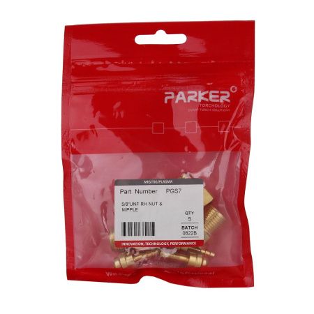 PGS7 Разъём подачи газа Parker c резьбой 5/8" UNF RH (TIG)