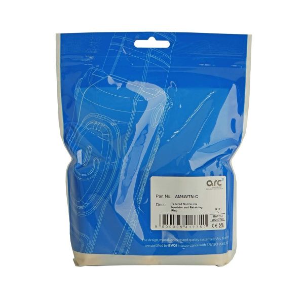 AM6WTN Сопло Arc сильно коническое медное 14 мм с кольцом-фиксатором для полуавтоматической горелки M6W (MIG/MAG)