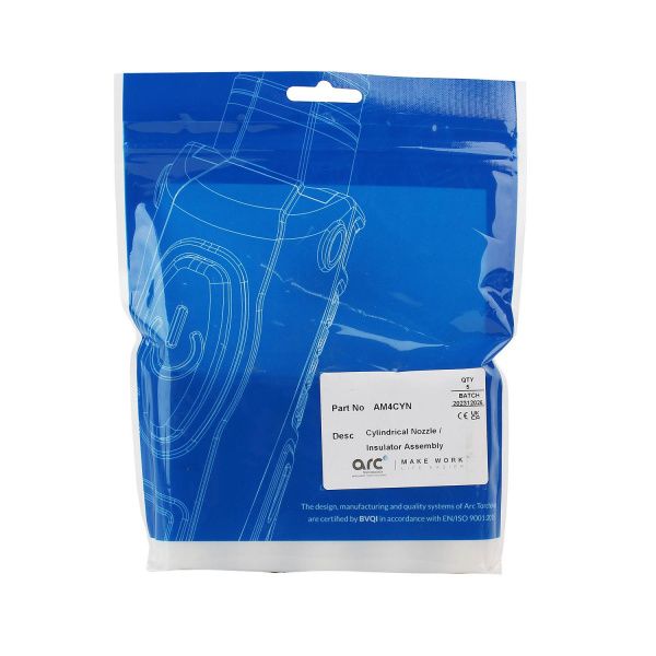 AM4CYN Сопло газовое Arc цилиндрическое медное 21 мм для полуавтоматической горелки M4 (MIG/MAG)