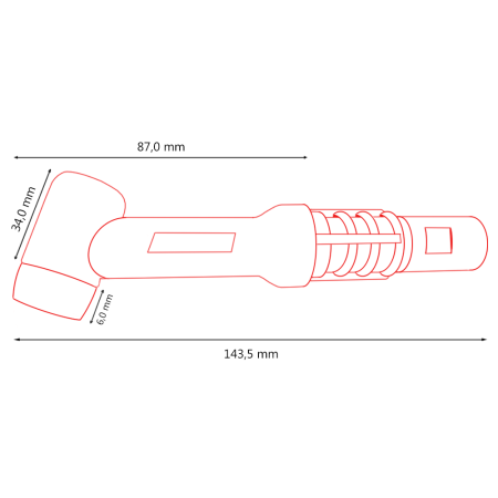 PWP26 Гусак Parker 70°для аргонодуговой горелки SGT 26 (TIG)